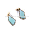 irregular geometric shaped green bulk hoop vintage jewellery earrings